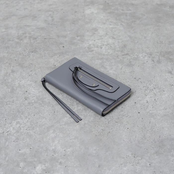 Dompet BALENCIAGA NEO CLASSIC GREY ZIP LONG WALLET 100% ORIGINAL - 18X10CM