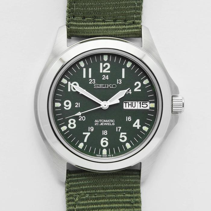 Seiko 5, OEM Military Mod, Green Dial | SNKL05+SNX427