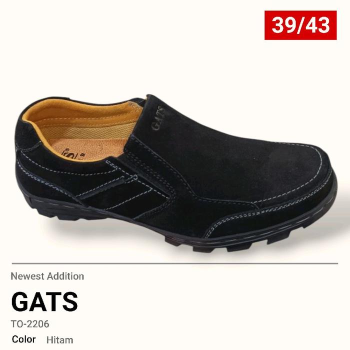 GATS Sepatu Pria TO-2206 Hitam Model Slip On Terbaru 39/43 Nyaman dan Stylish