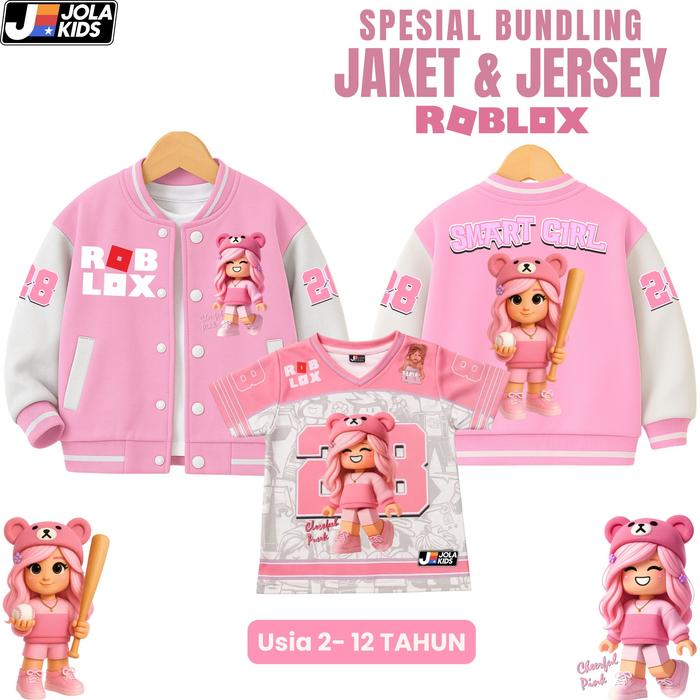 SPESIAL BUNDLING JAKET BASEBALL ANAK DAN JERSEY ANAK ROBLOX SPESIAL EDITION USIA 2 - 12 TAHUN