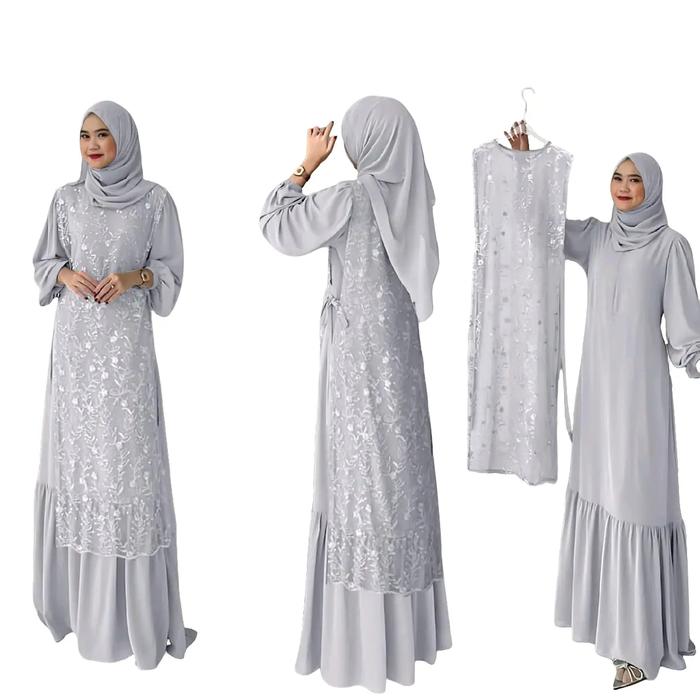 PG88 Dres maxi Tiasin PGc8 Gamis cantik Panjang Casual Gaun Dewasa Pesta lebaran Mewah Tile Formal