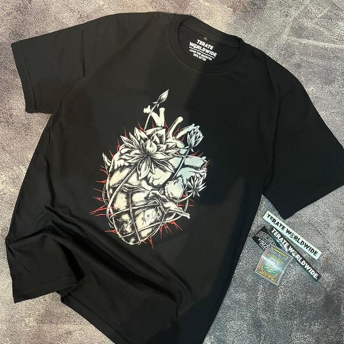 [COD] KAOS PSHT HATI BUNGA TERATE KAOS SH TERATE - TERATE WORLDWIDE - Hitam, M
