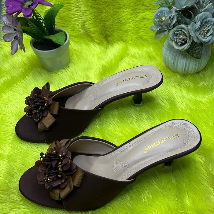 sendal heels purple wanita kekinian High #heels #sendalundangan #purple #coklat Pesta