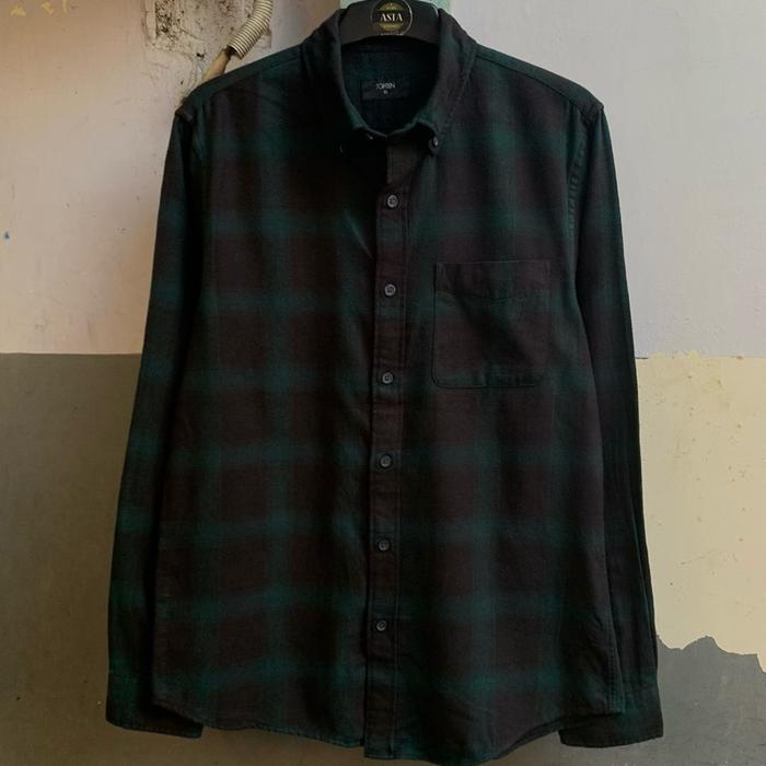 Kemeja pria flanel topten veterano lengan panjang preloved