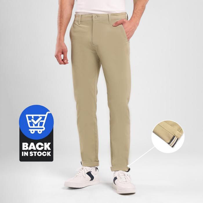 EDWIN JEANS - Celana Panjang Chinos Pria Slim Fit FERANDO KHAKY Celana Chino Pria Selvedge Accent