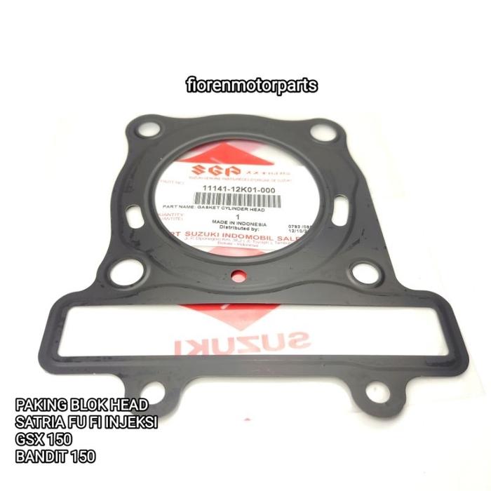 PAKING BLOK HEAD GASKET CYLINDER HEAD GSX 150 BANDIT 150 SATRIA FU FI INJEKSI 11141-12K01-000 ORIGIN