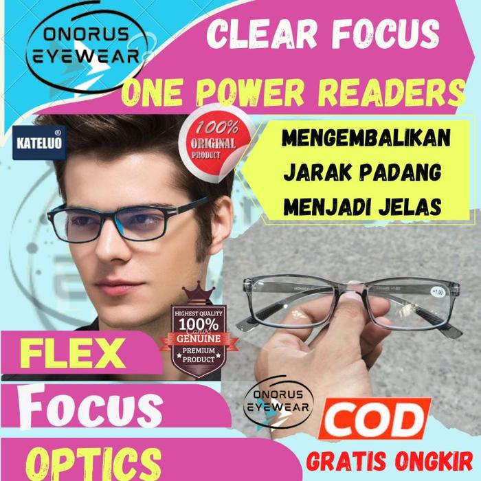 Ready Kacamata Plus Baca Auto Focus One Power Reader Otomatis Ajaib Asli Kaca Pria Wanita Frame Elas