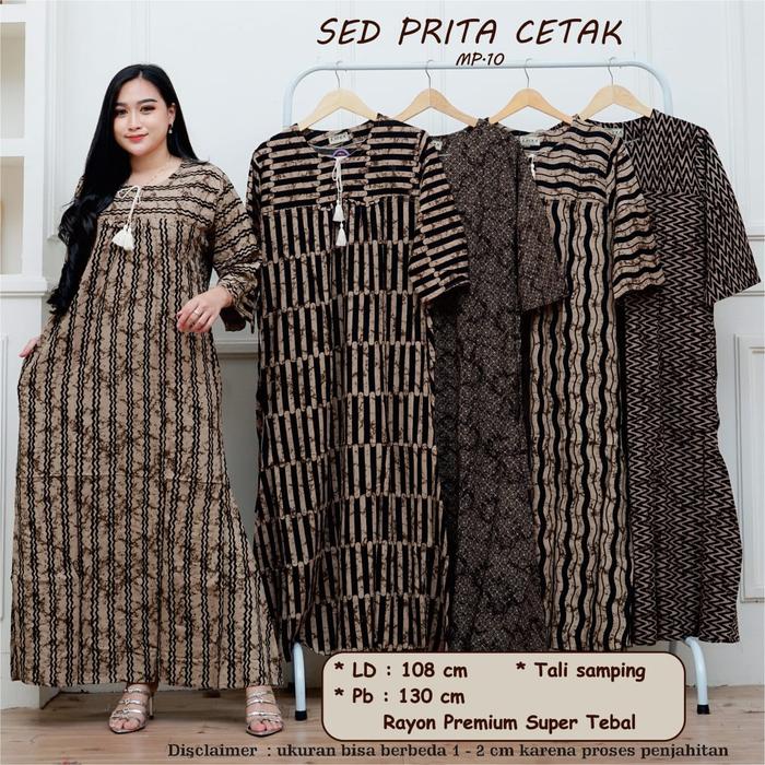 Sed Dress Batik Exklusif Gamis Rayon Gamis batik Cap Malaman Gamis busui Murah prita mp.11