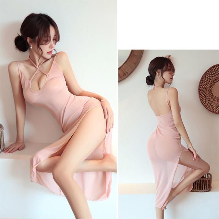 Summer Cosplay Party y Dress Underwear Women And Passionate Mesh Transparent Thin Long Skirt Womens