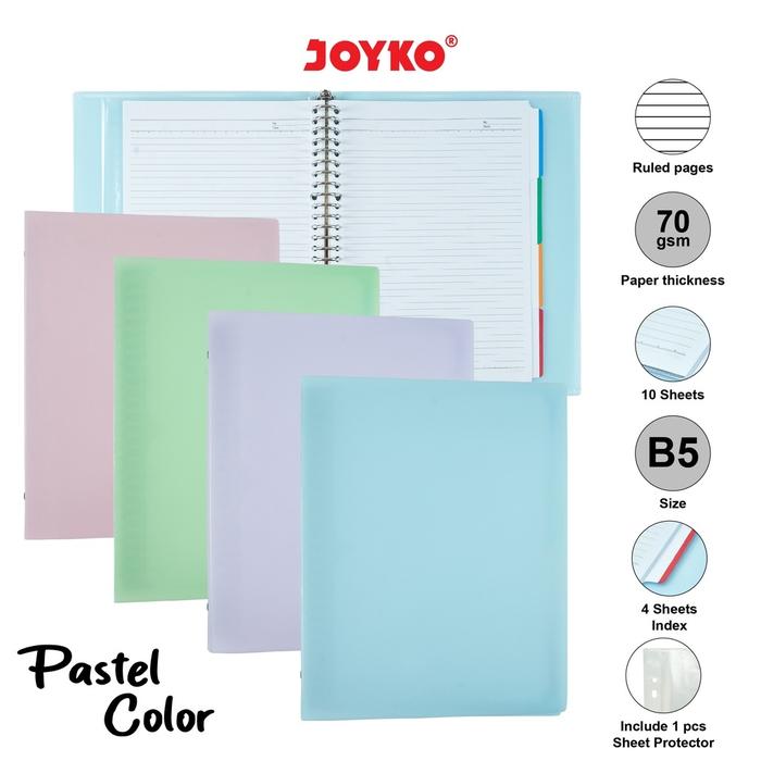 Binder Note Polos Warna Pastel B5 - Joyko MURAH
