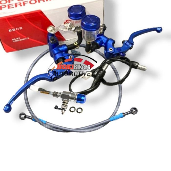 [PROMO] Master rem kopling hidrolik Brembo radial lipat Universal handel Brembo 2 tabung Ful biru an