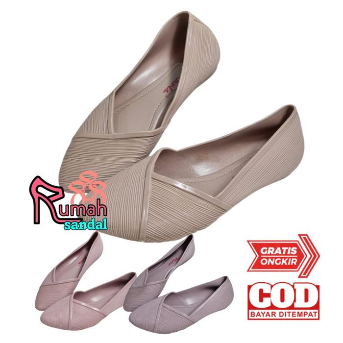 KARIS SEPATU KARET JELLY WANITA - KARIS A538-3 - SEPATU BALET - SEPATU IMPORT KANTORAN KULIAH NYAMAN
