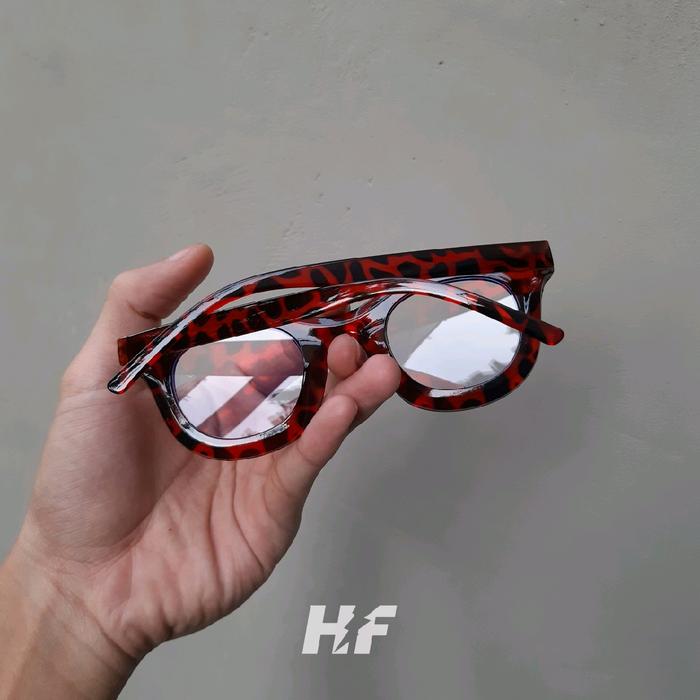 Kacamata Boldie Skena Frame Tebal Eyewear - Leopard Clear