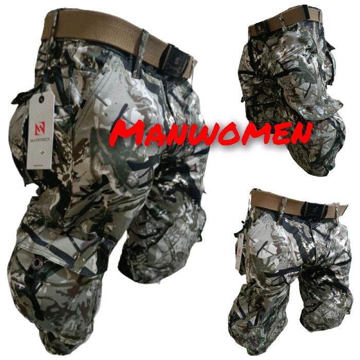 Manwomen Celana Tactical Pria Wanita Model Camouflage Dengan Tas Belakang Dan Koordinasi Pasang