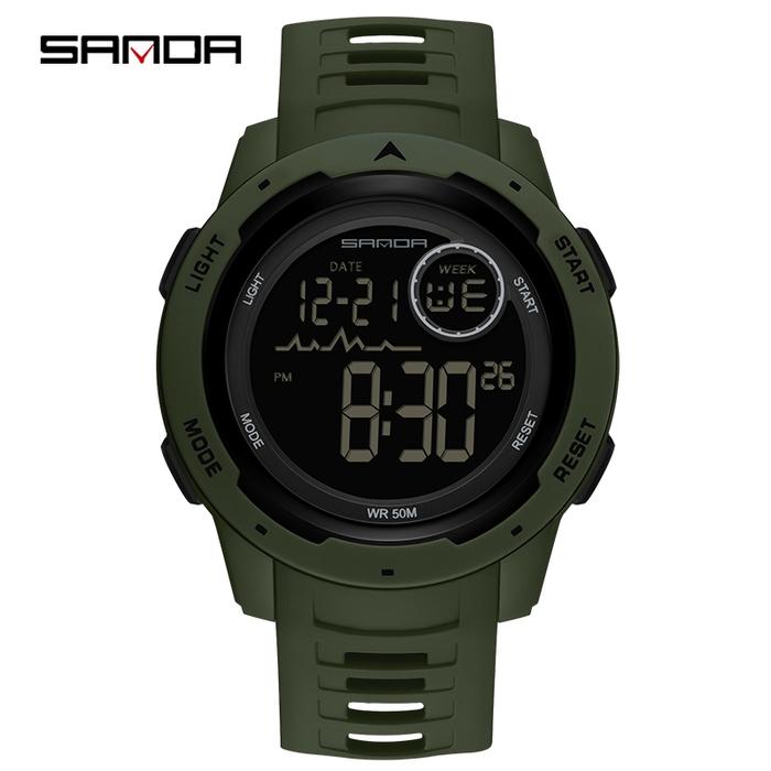 NEW Jam Tangan Olahraga Renang SANDA Chronograph untuk Anak Laki-laki dan Perempuan, Jam Tangan Elek