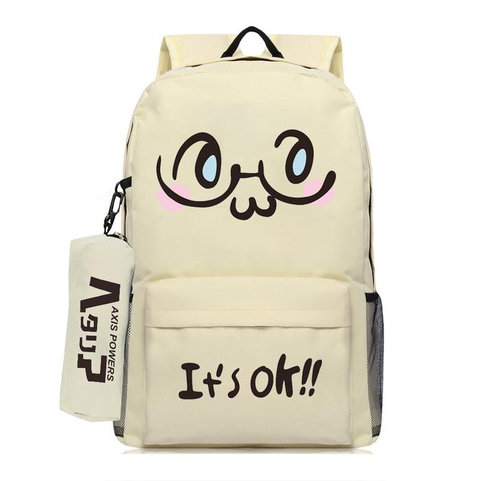 Hetalia Axis Powers Cartoon Backpack Anime Manga Students Large