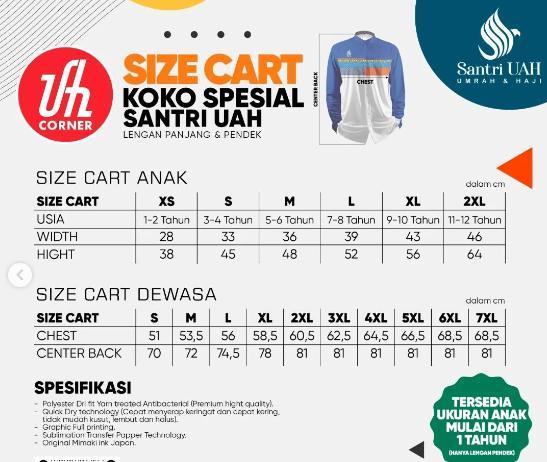 Baju Koko Premium Ustadz Adi Hidayat UAH 100% Original Lengan Panjang