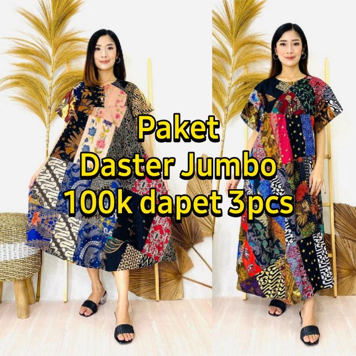 Daster Payung Jumbo Busui Batik Perca 100k Dapet 3pcs Kain Katun
