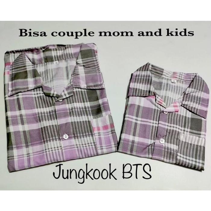 LengkapMurah- piyama Jungkook BTS bisa couple mom and kids bajutidur kotak kotak