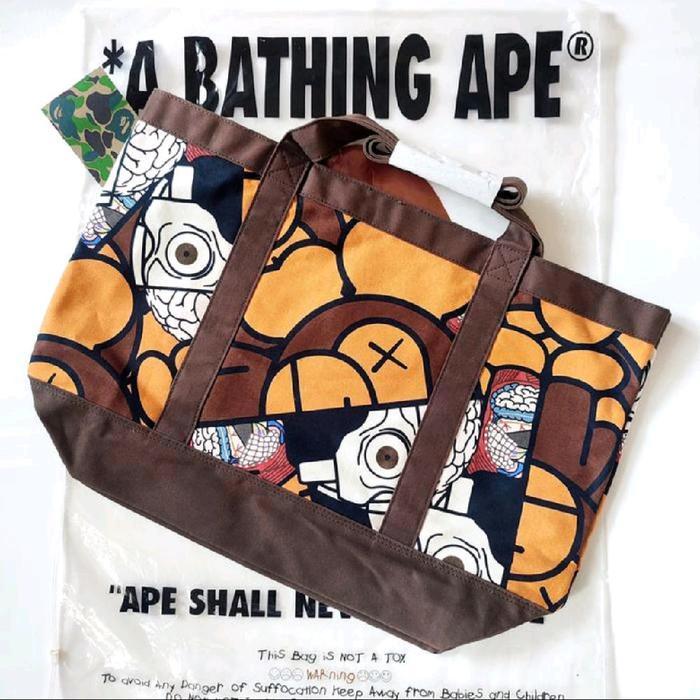 BAPE X BABY MILO X KAWS DISSECTED TOTE BAG 2011 AUTHENTIC 100% BNWT