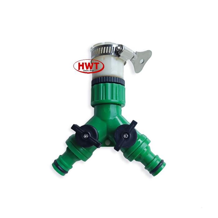 Sambungan Selang Air Kran Polos Cabang 2 Quick Release