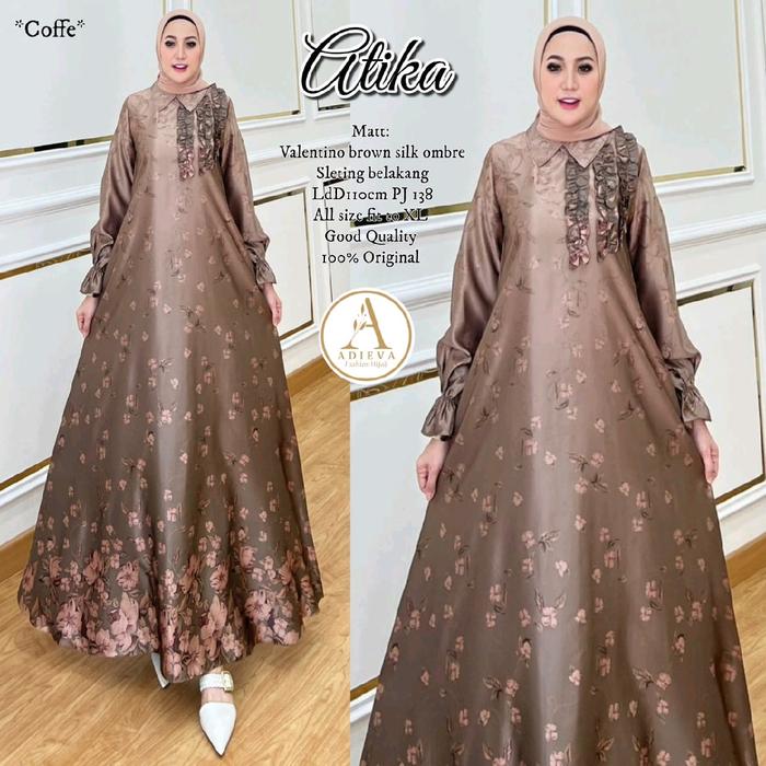 new atika dress cantik wanita elegan muslim terbaru terlaris Gamis Maxi Pesta Mewah Kondangan Lebara