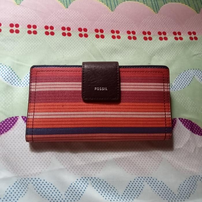Fossil Logan RFID Wallet Vintage Orange - dompet wanita