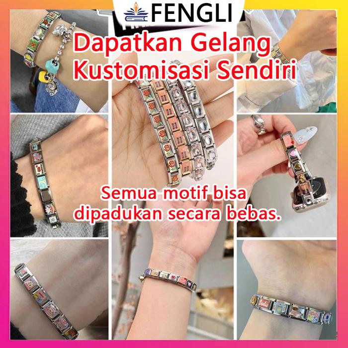 【READY】Italian Charm Bracelet, bella charm bracelet Gelang Pasangan Teleskop Fleksibel Cocok Semua U