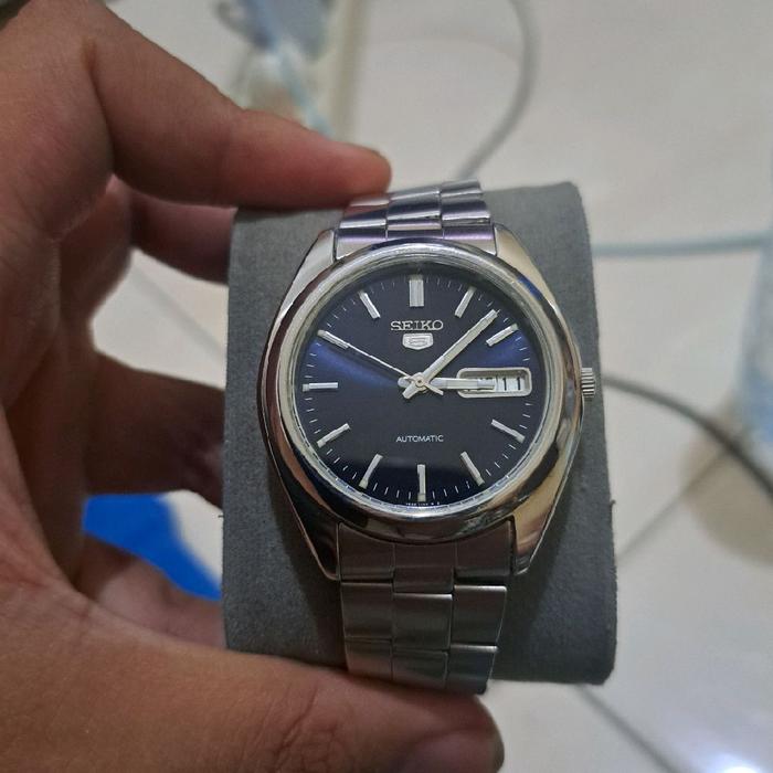jam tangan seiko 5 automatic snx113 dial ocean deep blue 7s26 jdm japan mulus fullset alba citizen f