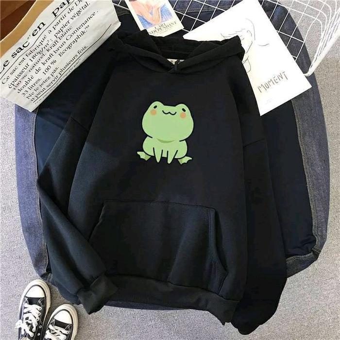 Hoodie BIG SIZE Korean Harajuku Style Pria Wanita (S - 6XL) MOTIF KATAK Jaket Coklat Tua Brown Jumpe