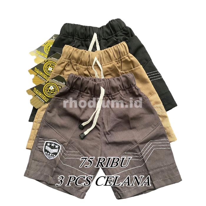 75 RIBU 3 PCS CELANA PENDEK BORDIR DEPAN DENIM RHODIUM FASHION