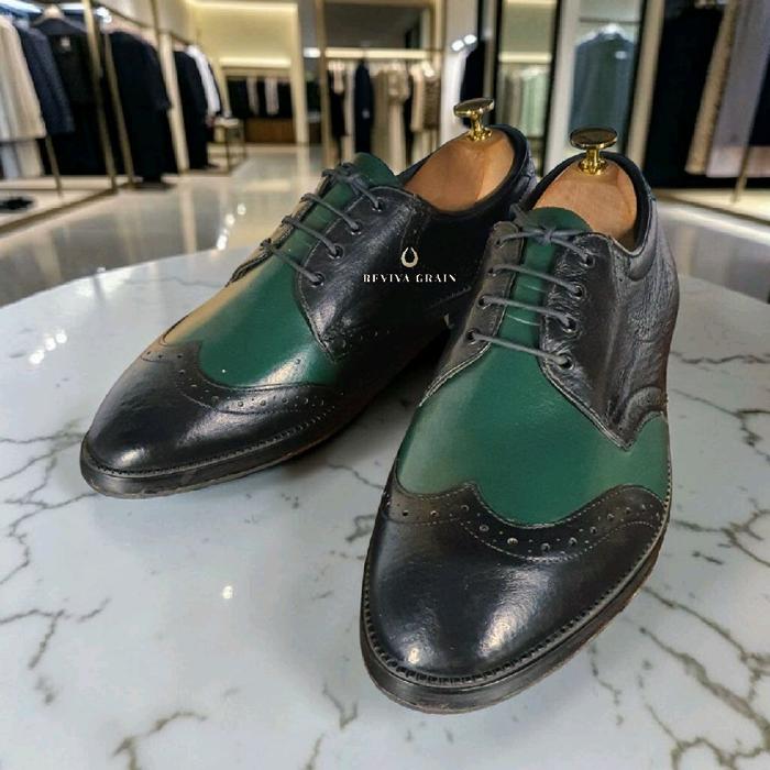 sepatu Kulit Plus Fore Handcrafted Australia - Genuine Kangaroo Leather Wingtip  42