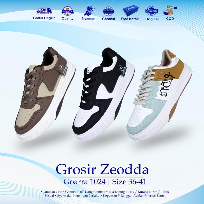 GrosirZeodda Goarra Sepatu Sneakers Bahan Kulit Sintetis Import Premium Quality Trendy Wanita Pria W
