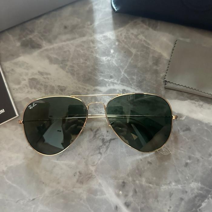 AVIATOR METAL GOLD GREEN LENS SUNGLASSES