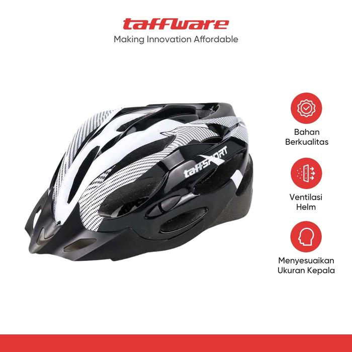 TaffSPORT Helm Sepeda EPS Foam PVC Shell