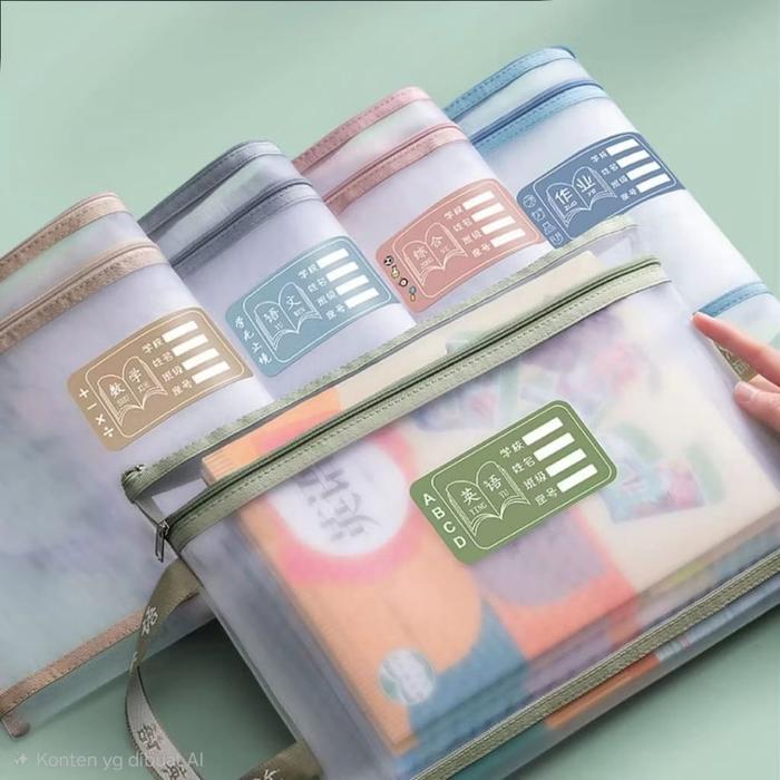 hapry87 MAP A4 map dokumen tas buku paket map sekolah anak tas jinjing dokumen tas berkas arsip tas 