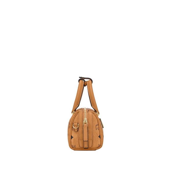 MCM MINI ESSENTIAL BOSTON IN VISETOS COGNAC