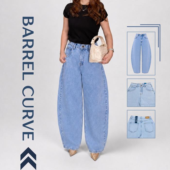 CREATIVE - Barrel Curve / Celana Barrel / Jeans Barrel / Jeans barel / Jeans Wanita / Celana Jeans B