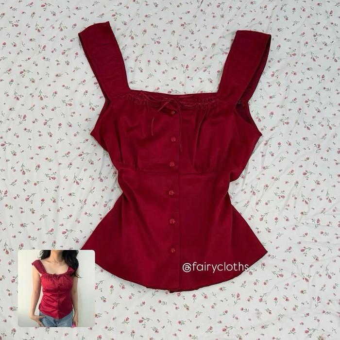 Aphrodite Maroon Milkmaid Top
