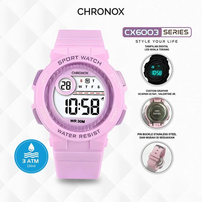 Chrnx By Chronox Jam Tangan Dital Uni Pria Wanita - Cx6003 Rubber Watches