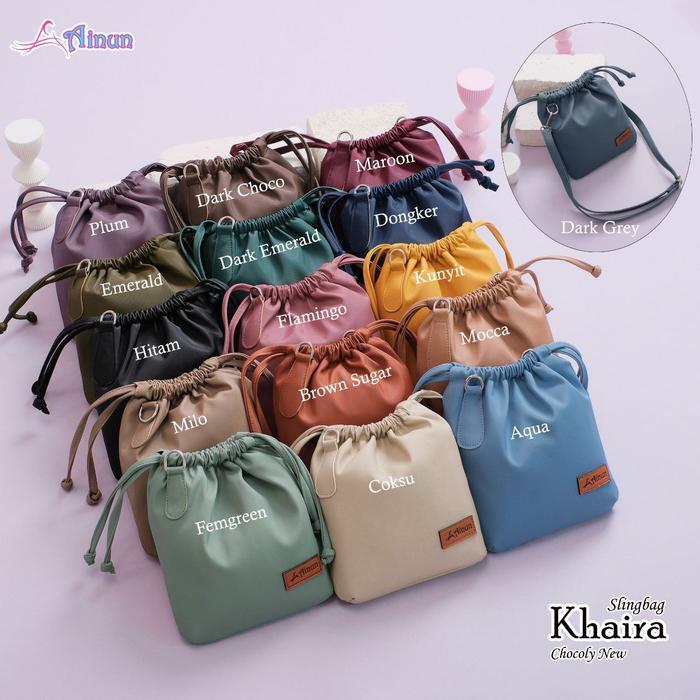 Vast Galeri - KHAIRA SLINGBAG AINUN tas serut selempang wanita bahan halus model Cewek
