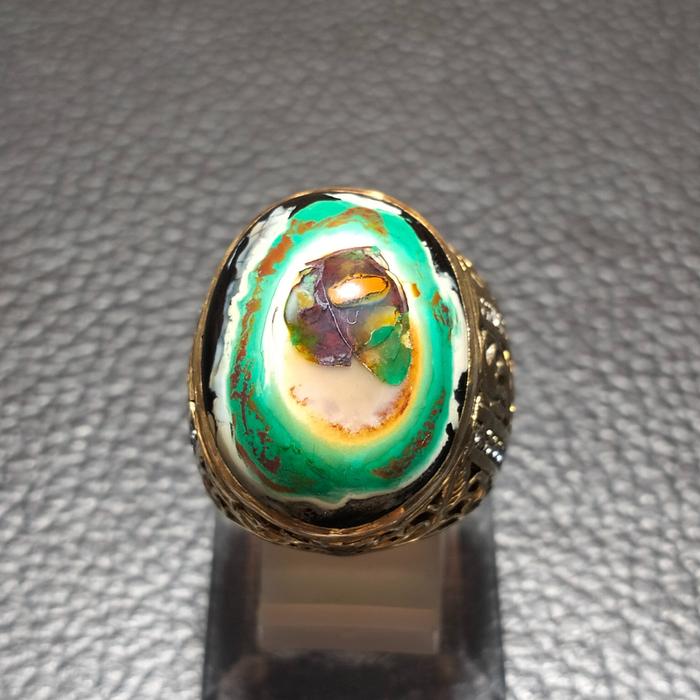 CINCIN BATU AKIK ASLI NATURAL 100% GARUT PANCAWARNA GARUT EDONG - BGT074