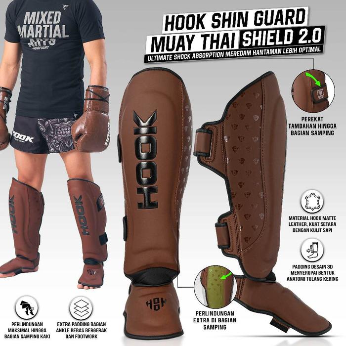AJS- Shin Guard Muay Thai Hook Shin Protector Muay Thai Deker Pelindung Kaki Muay Thai Pelindung Tul