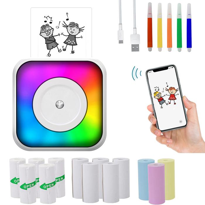 Photo Adhesive Labels Printer Inkless Thermal Printer Wireless