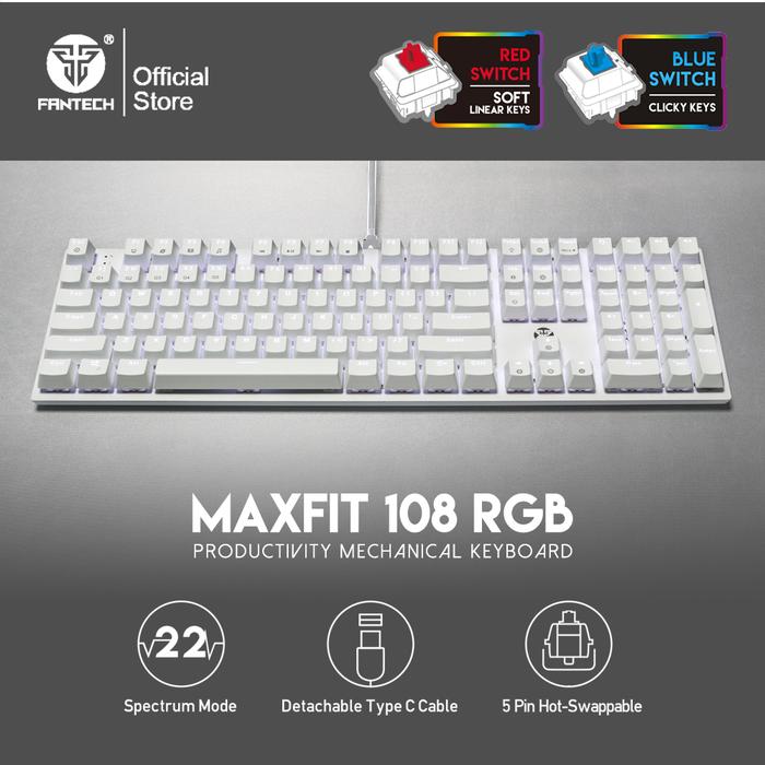 FANTECH MAXFIT108 RGB USB Mechanical Gaming Keyboard 108 English Keys