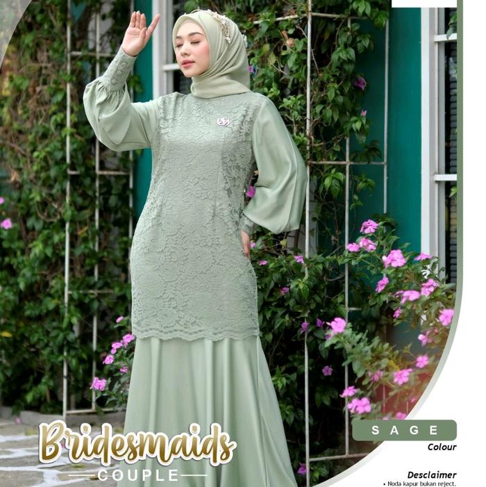 Isa Hijab Bridesmaid Duyung Gamis Brukat Kombinasi