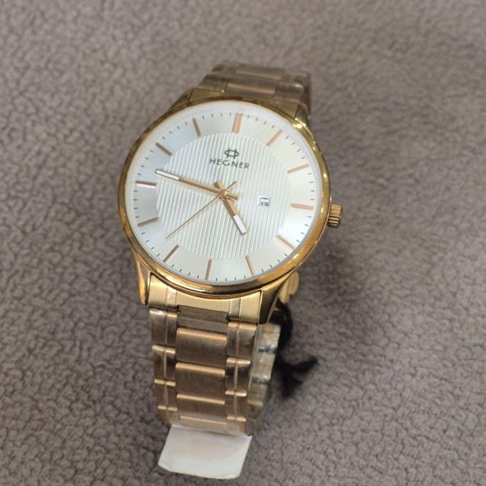 Hegner HW 5050 G Jam Tangan Pria Stainless Steel Rosegold White