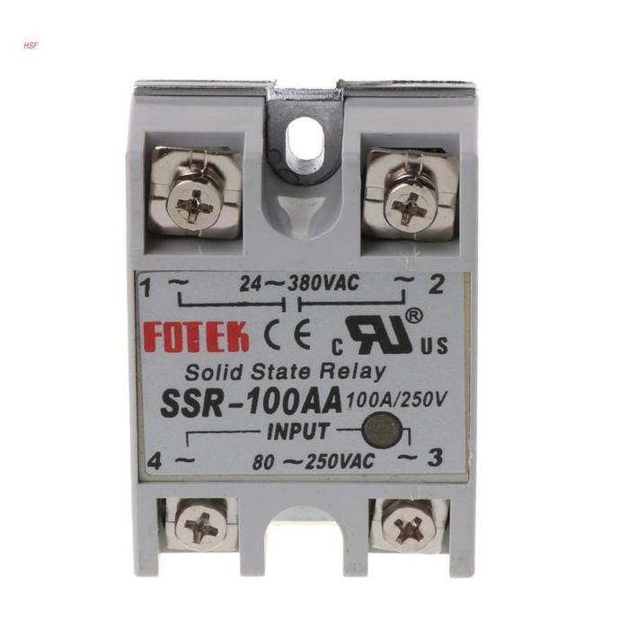 SSR-100AA Single Phase Relay With Plastic Cover AC-AC Relay White