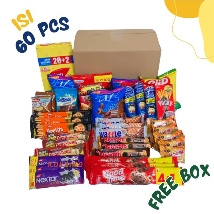 Hamperspaket Snack Snack Box Kado Isi 60 Pcs