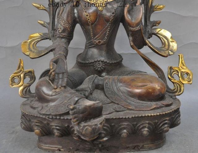 TERBARU 28 Cm * / Tibet Buddha Perunggu Emas Green Tara Dewi
